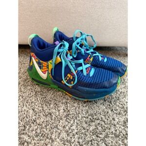 Nike LeBron 19 Low Blue Chill Multi-Color Basketball Shoes Kids DV1162-400